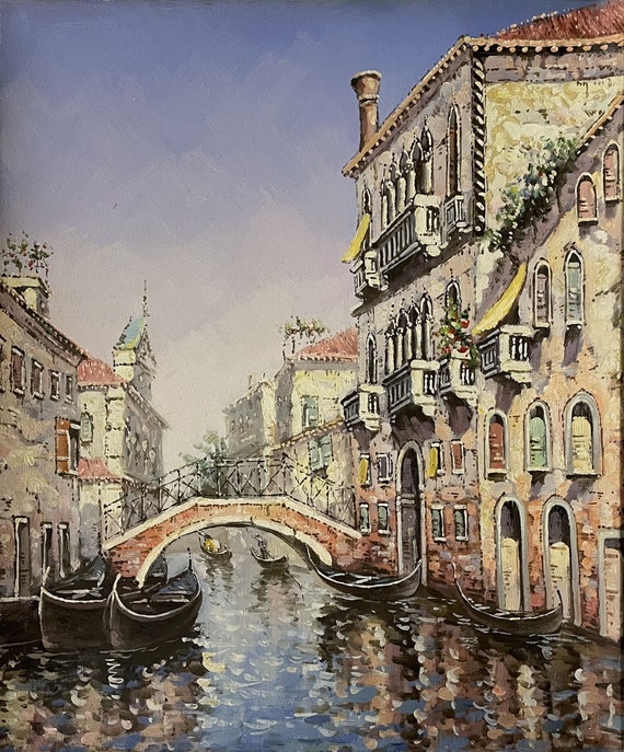 Tableau sur Toile en 5 parties Venise Gondoles Italie