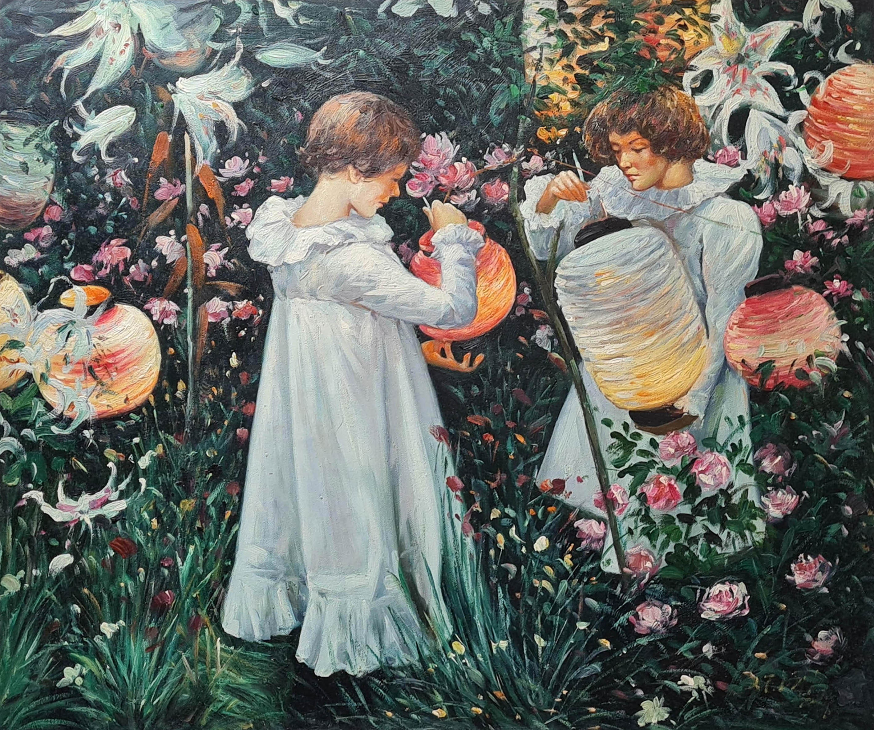 人気の春夏 ジョン・シンガー・サージェント – リリー ユリ カーネーション 絵画
