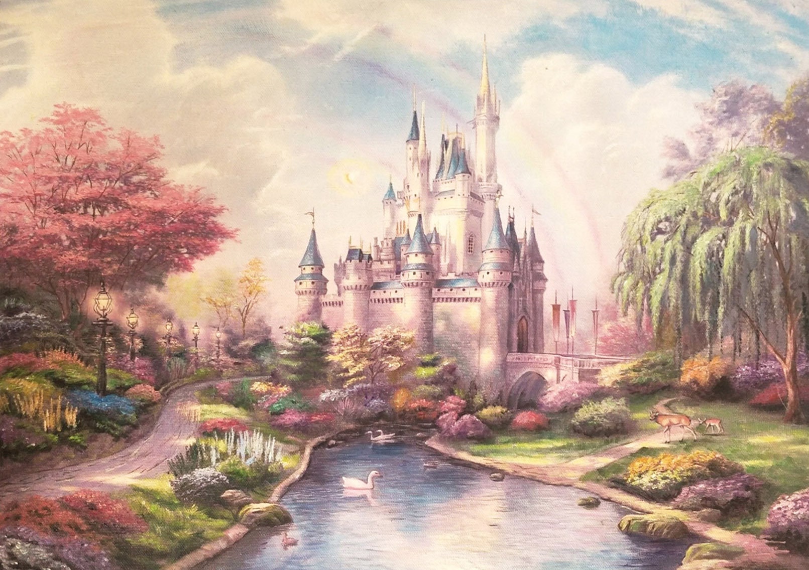 A New Day at the Cinderella Castle 30x40cm Handgemalte Ölgemälde  Märchenlandschaft DE1 Zh60a16 - Etsy