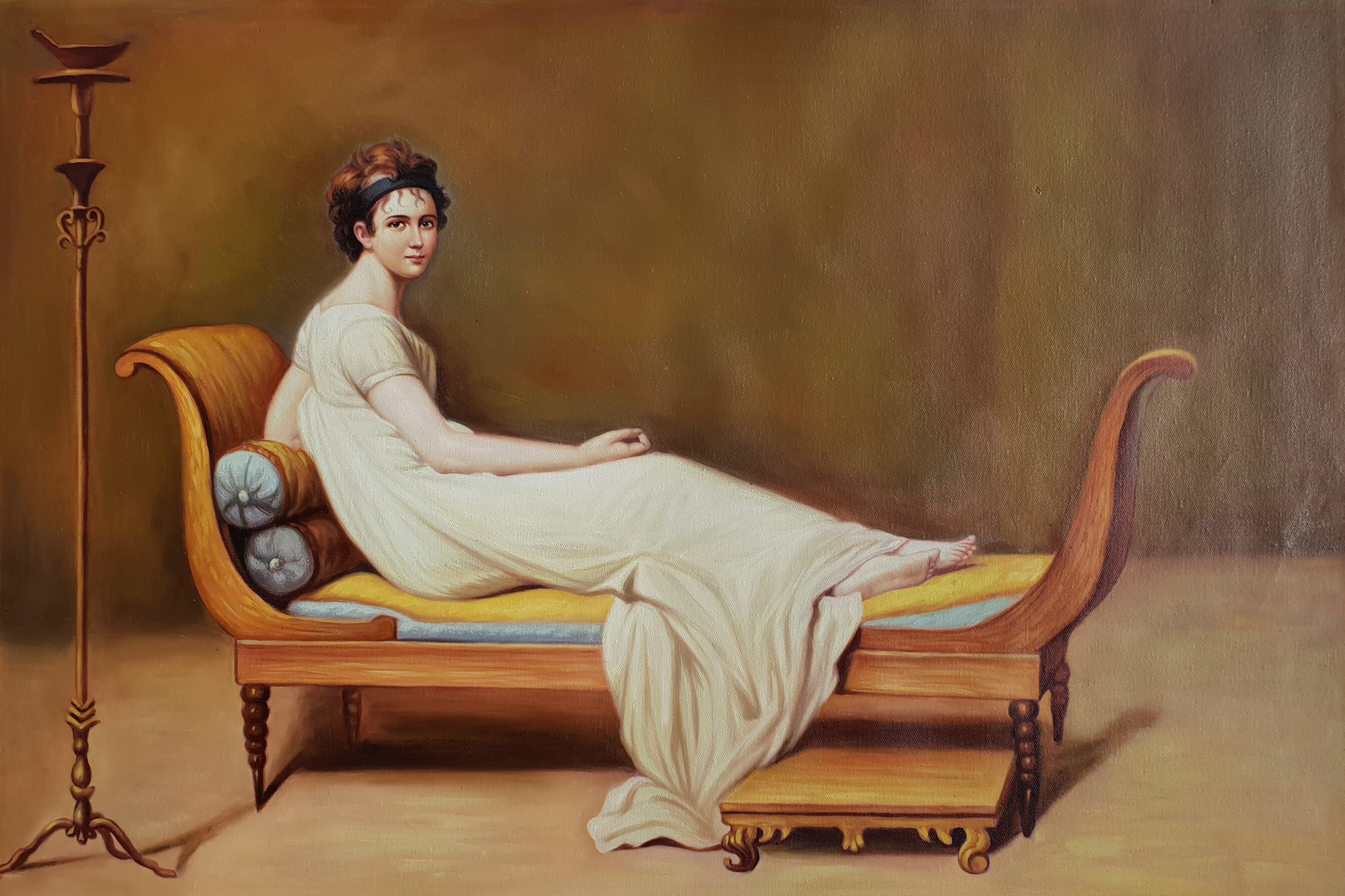 ジャック＝ルイ・ダヴィッド - レカミエ夫人の肖像 60 x 90 cm