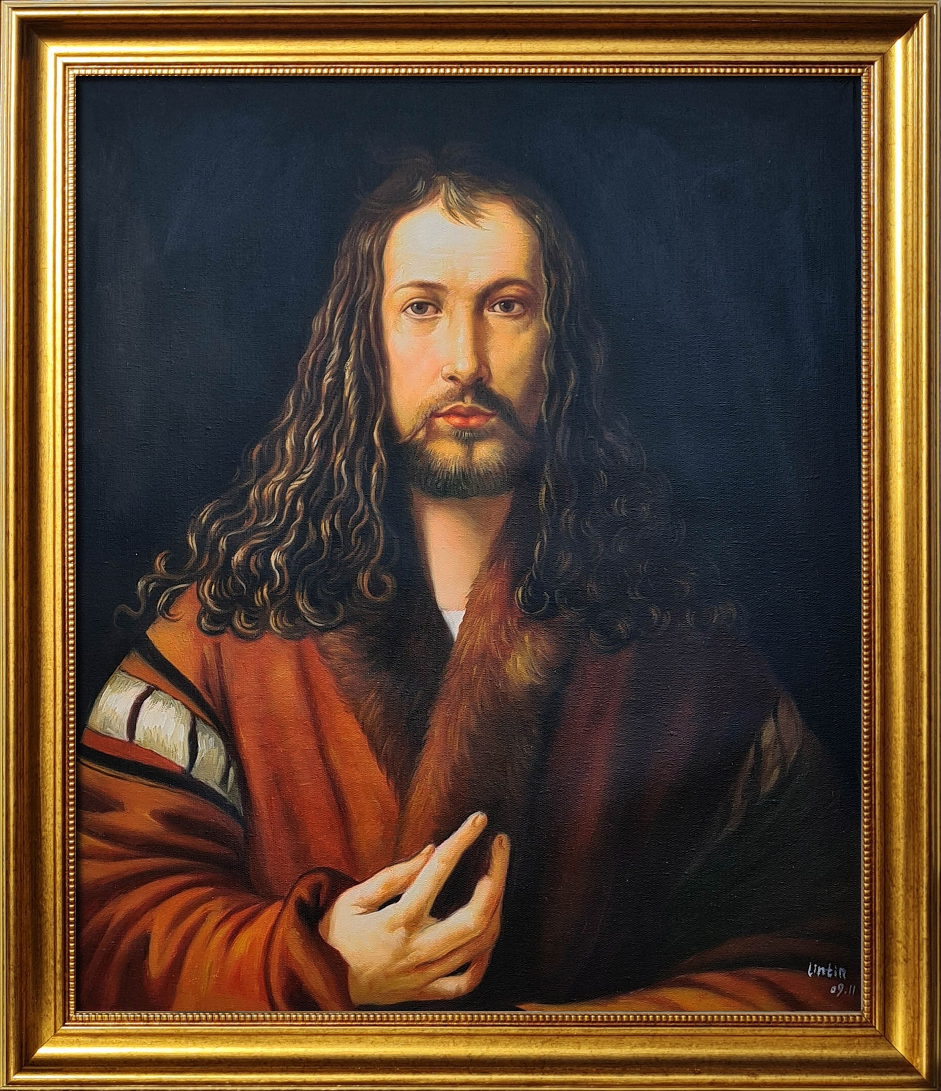 アルブレヒト・デューラー 28歳の自画像 50 x 60 cm デューラー自画像