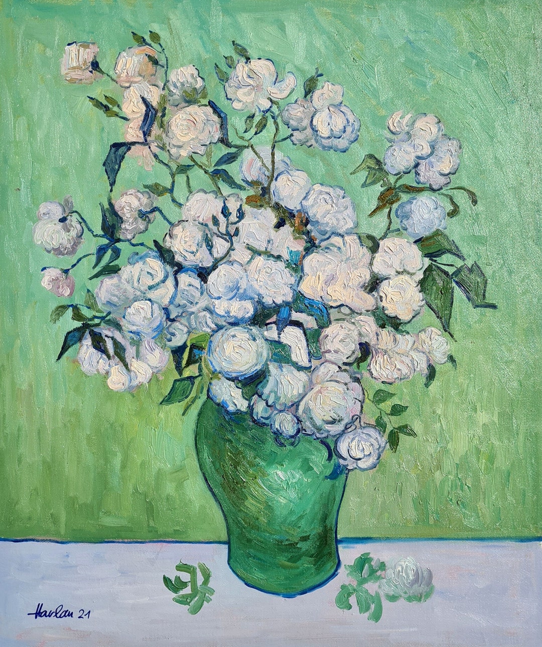 Vincent Van Gogh - A Vase of Roses 50 X 60 Cm Oil Painting Reproduction ...
