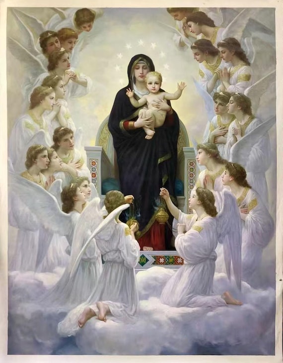 ウィリアム・アドルフ・ブグロー『天使たちと聖母』90x120