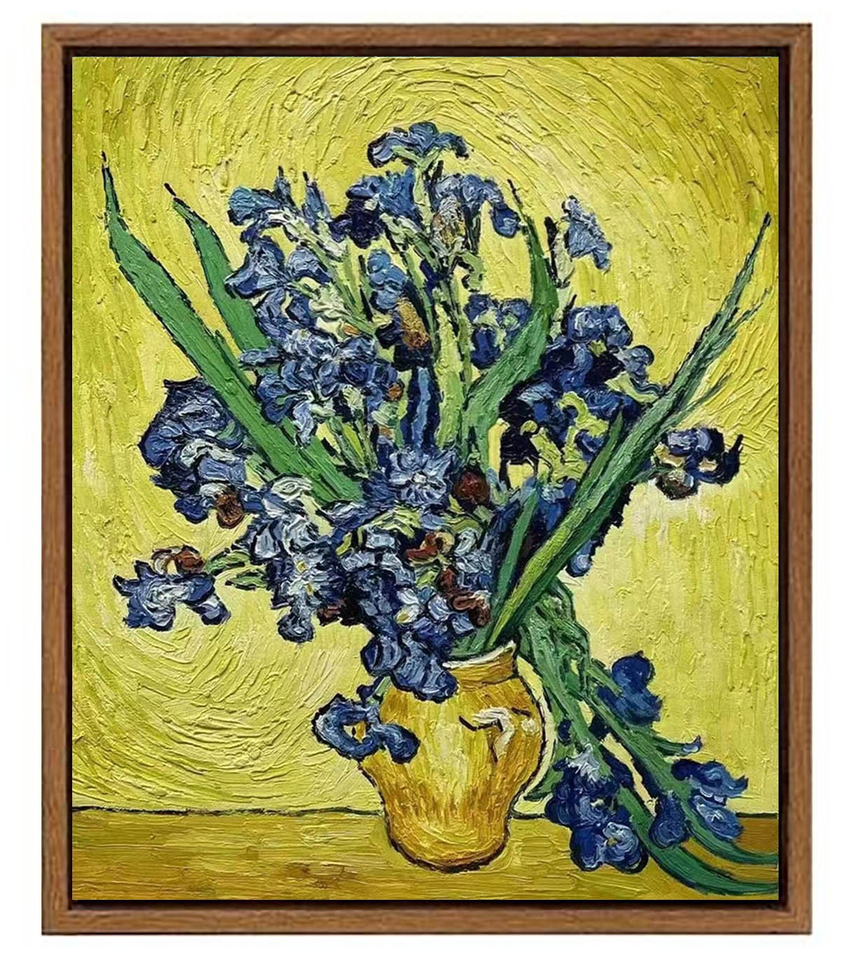 ヴィンセント・ファン・ゴッホ - 黄色の背景にアイリスの花瓶 50 x 60