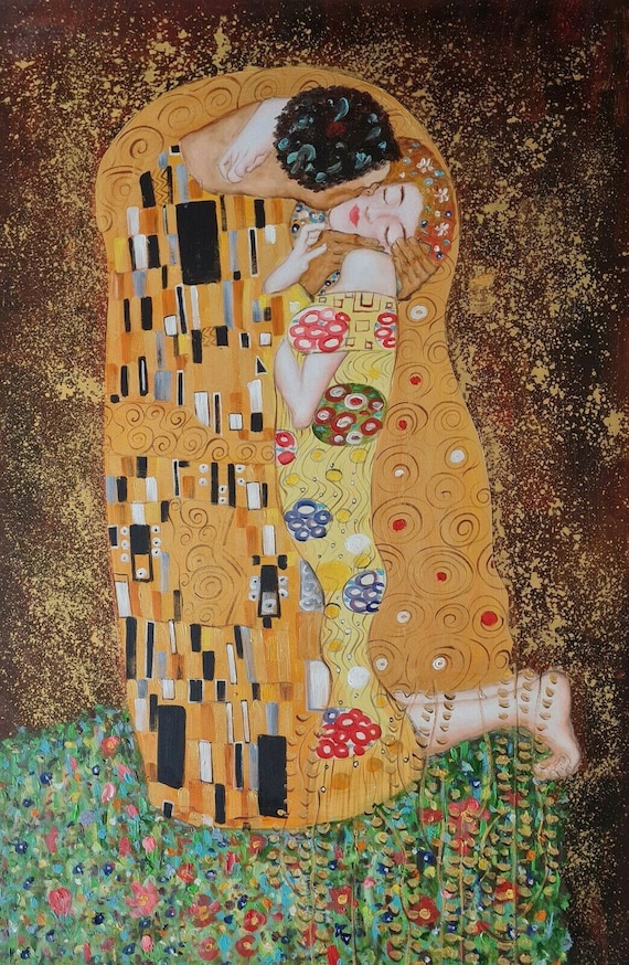 Gustav Klimt, the Kiss, 60 X 90 Cm, Hand-painted Oil Painting