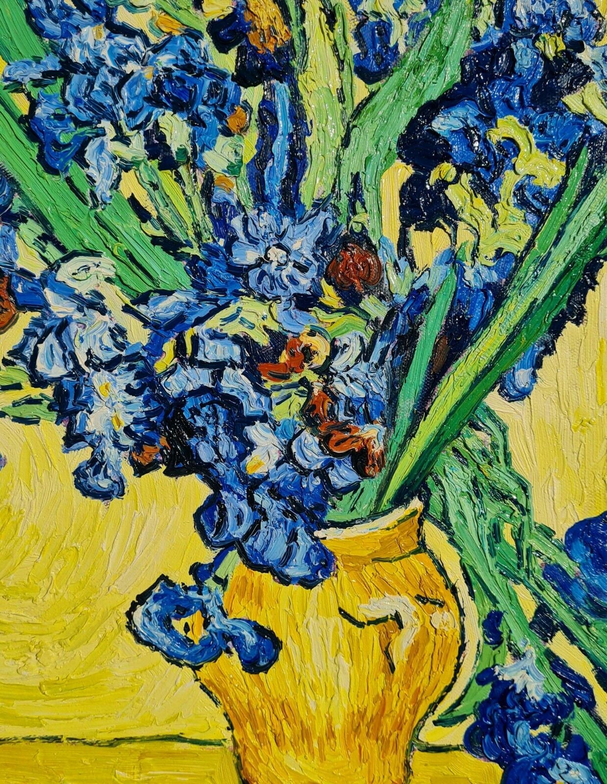 ゴッホ 「アイリスのある花瓶、黄色い背景」 複製画 額付き ゴッホ 「アイリスのある花瓶、黄色い背景」 複製画 額付き