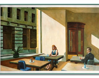 Edward Hopper - Sunlight in a Cafeteria HANDMADE reproduction oil on canvas Hand-painted oil on canvas DE1 150 green4