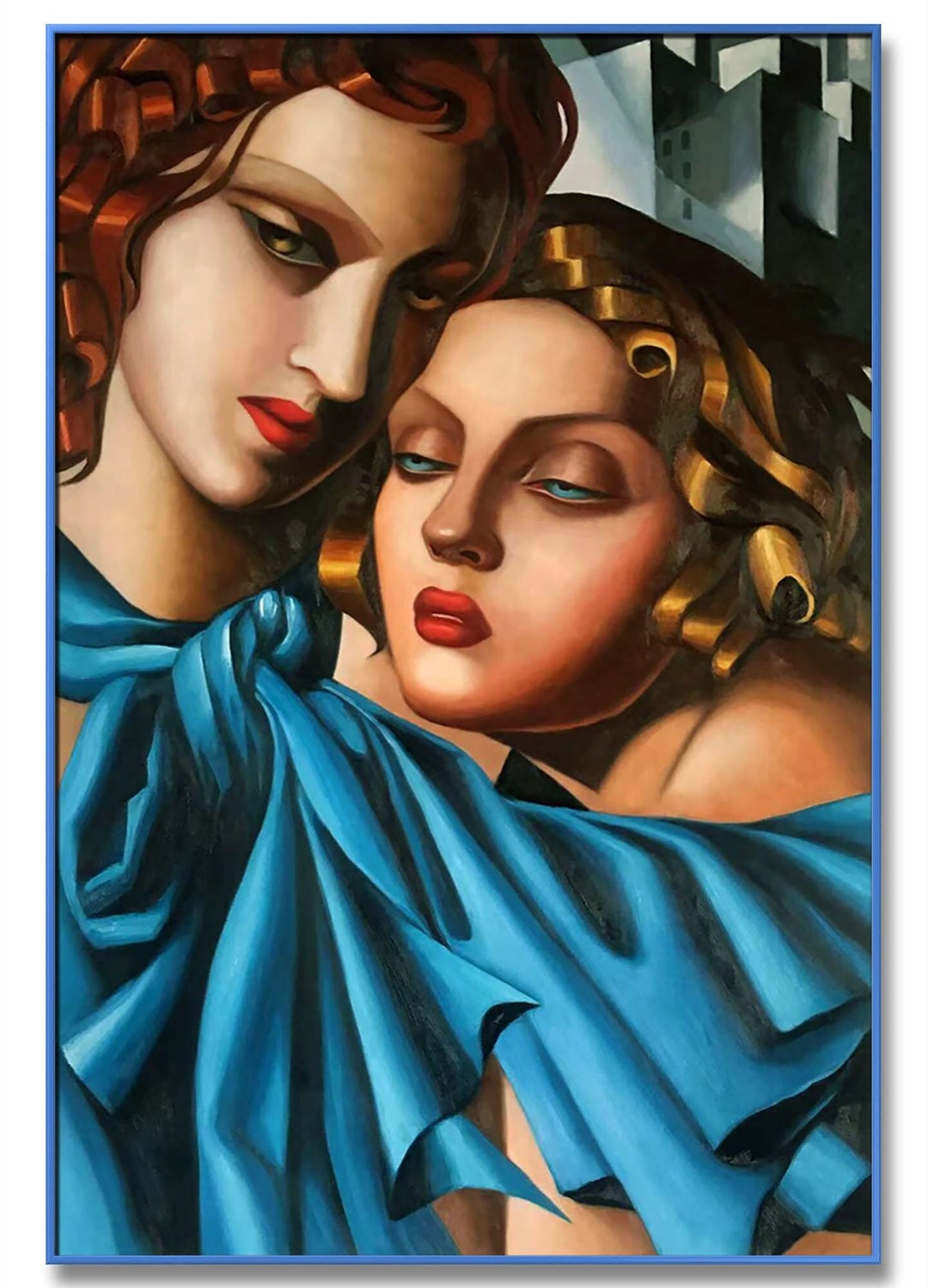 Tamara De Lempicka the Girls 60 X 90 Cm Oil on Canvas Reproduction Handcrafted Oil Painting Art