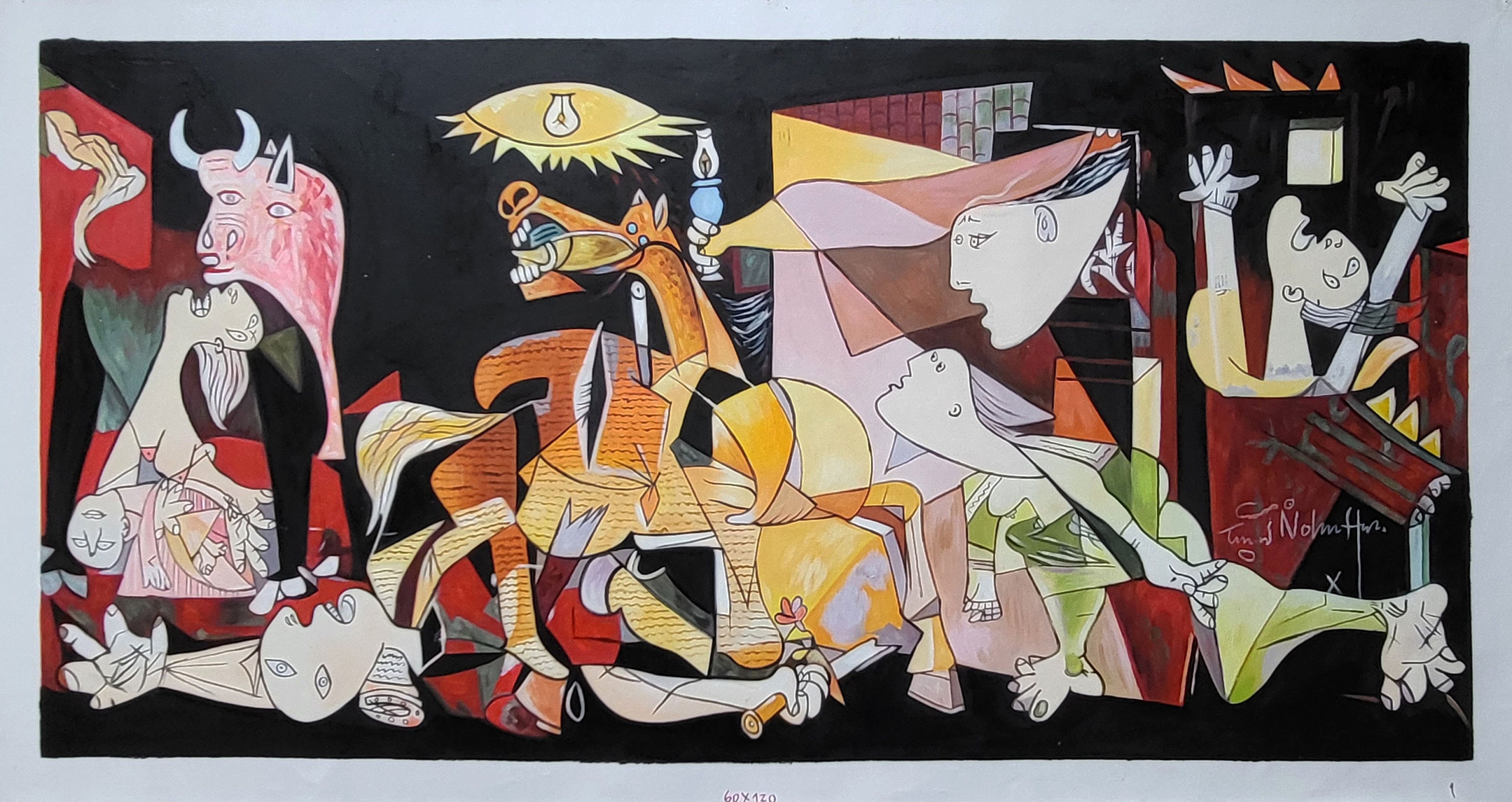 Pablo Picasso Guernica 60 X 120 Cm or 80 X 150 Cm Colorful