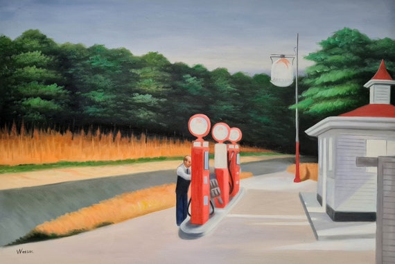 Edward Hopper Gas 60 X 90 Cm Gas Station Refueling HANDMADE IN STOCK Hand  Painted Oil on Canvas DE1 Wgz150 - Etsy Singapore