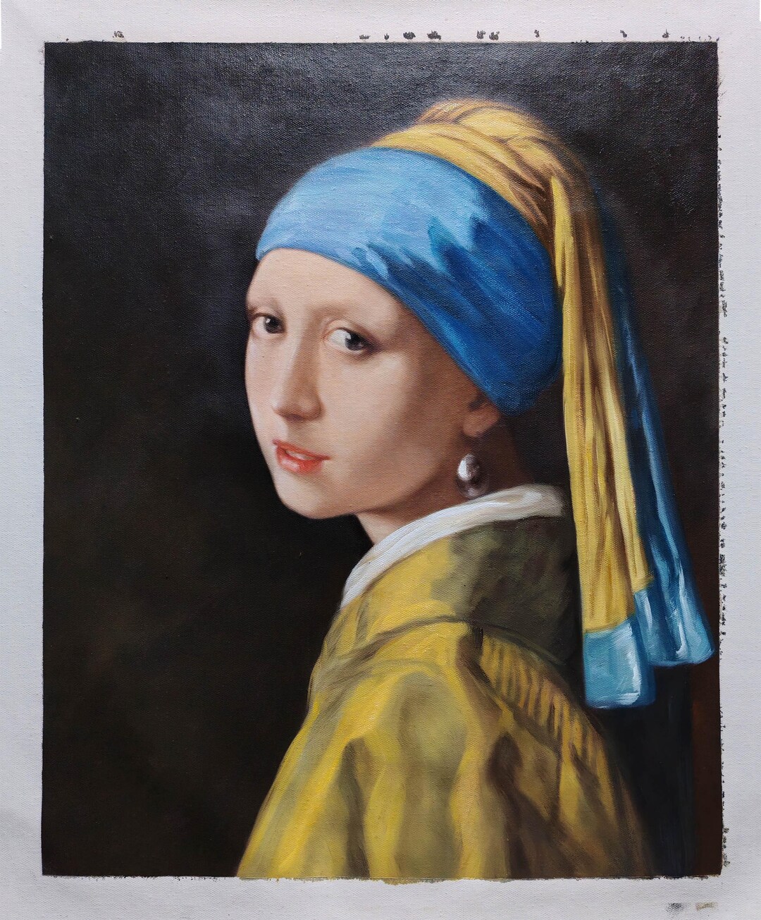ヨハネス・フェルメール - 真珠の耳飾りの少女 50 x 60 cm キャンバス
