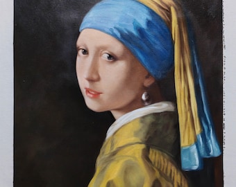 ヨハネス・フェルメール - 真珠の耳飾りの少女 50 x 60 cm キャンバス