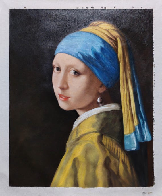 ヨハネス・フェルメール - 真珠の耳飾りの少女 50 x 60 cm
