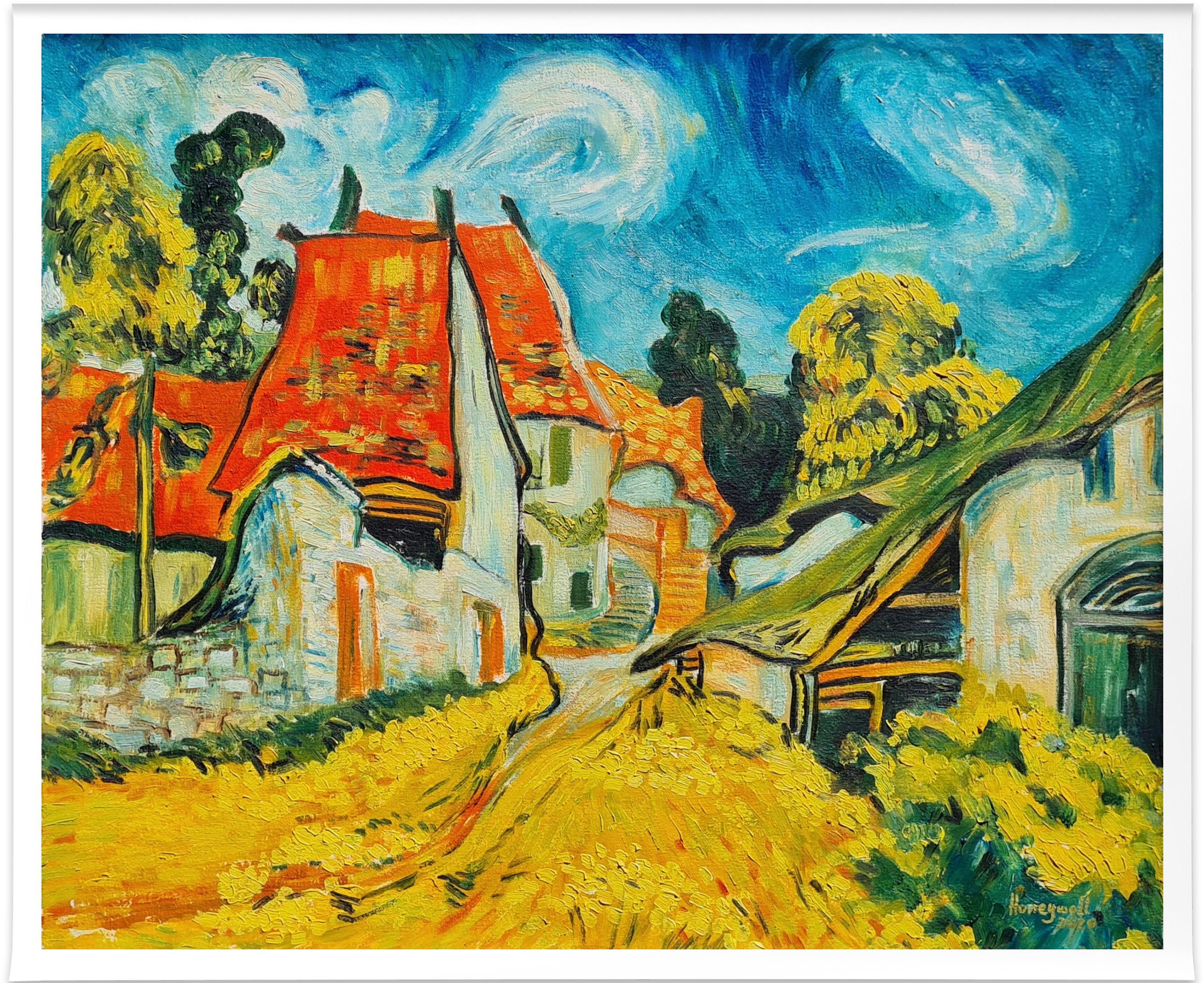 Number Painting for Adults Street in Auvers Sur Oise Painting by Vincent  Van Gogh DIY Painting Paint by Numbers Kits On Canvas 20X30CM