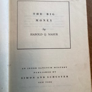 The Big Money by Harold Q. Masur 1954 Vintage image 3