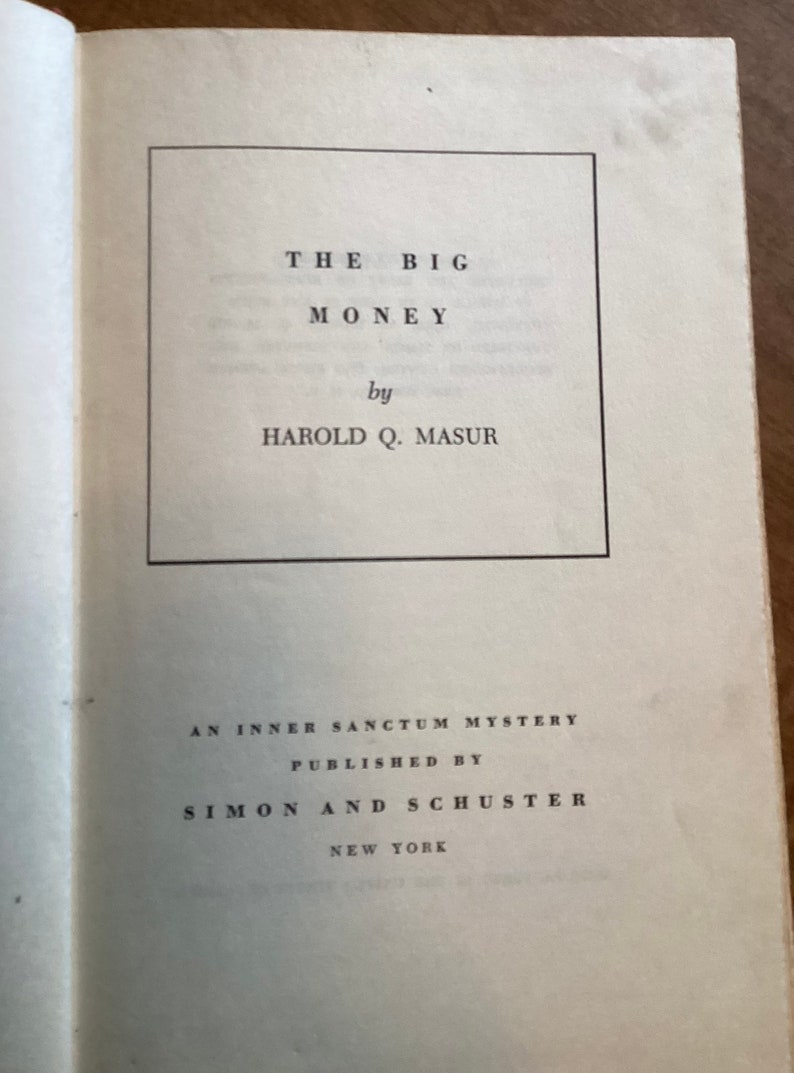 The Big Money by Harold Q. Masur 1954 Vintage image 3