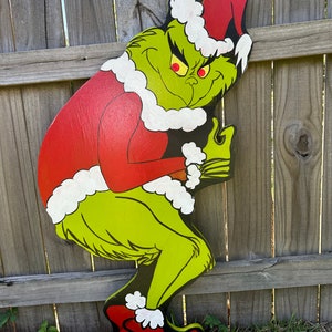 Christmas Fence Decorations Outdoor - 2pcs Green Gnome