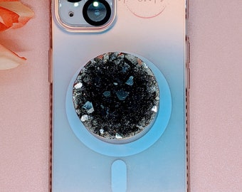 Resin Geode Phone Grip, Phone Accessories, Druzy Phone Grip, Geode Phone Grip, Phone Stand Cute, Resin Phone Grip, Tablet Grip Holder