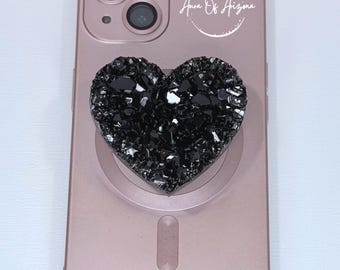 Resin Geode Phone Grip, Phone Accessories, Druzy Phone Grip, Geode Phone Grip, Phone Stand Cute, Heart Phone Grip, Tablet Grip Holder