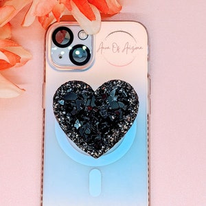 Resin Geode Phone Grip, Phone Accessories, Druzy Phone Grip, Geode Phone Grip, Phone Stand Cute, Heart Phone Grip, Tablet Grip Holder