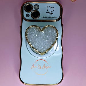 Resin Geode Phone Grip, Phone Accessories, Druzy Phone Grip, Geode Phone Grip, Phone Stand Cute, Heart Phone Grip, Tablet Grip Holder