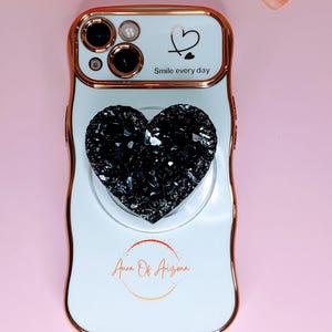 Resin Geode Phone Grip, Phone Accessories, Druzy Phone Grip, Geode Phone Grip, Phone Stand Cute, Heart Phone Grip, Tablet Grip Holder