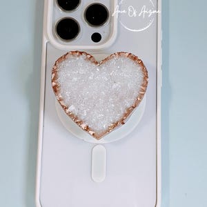 Resin Geode Phone Grip, Phone Accessories, Druzy Phone Grip, Geode Phone Grip, Phone Stand Cute, Heart Phone Grip, Cell Phone Holder