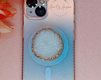 Resin Geode Phone Grip, Phone Accessories, Druzy Phone Grip, Geode Phone Grip, Phone Stand Cute, Resin Phone Grip, Cell Phone Holder