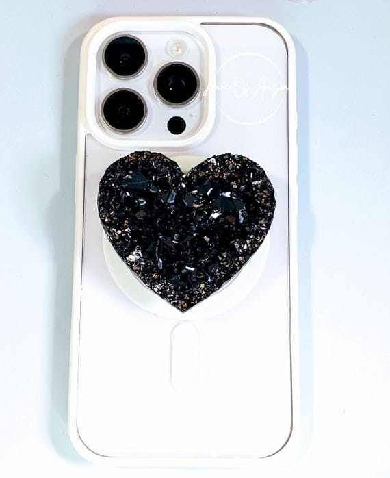 Resin Geode Phone Grip, Phone Accessories, Druzy Phone Grip, Geode Phone Grip, Phone Stand Cute, Heart Phone Grip, Tablet Grip Holder