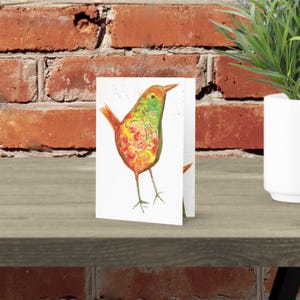 Carte de voeux abstraite de poulet Carte de poulet aquarelle Carte d'oiseau pour amateur de poulet Carte d'anniversaire animal de ferme