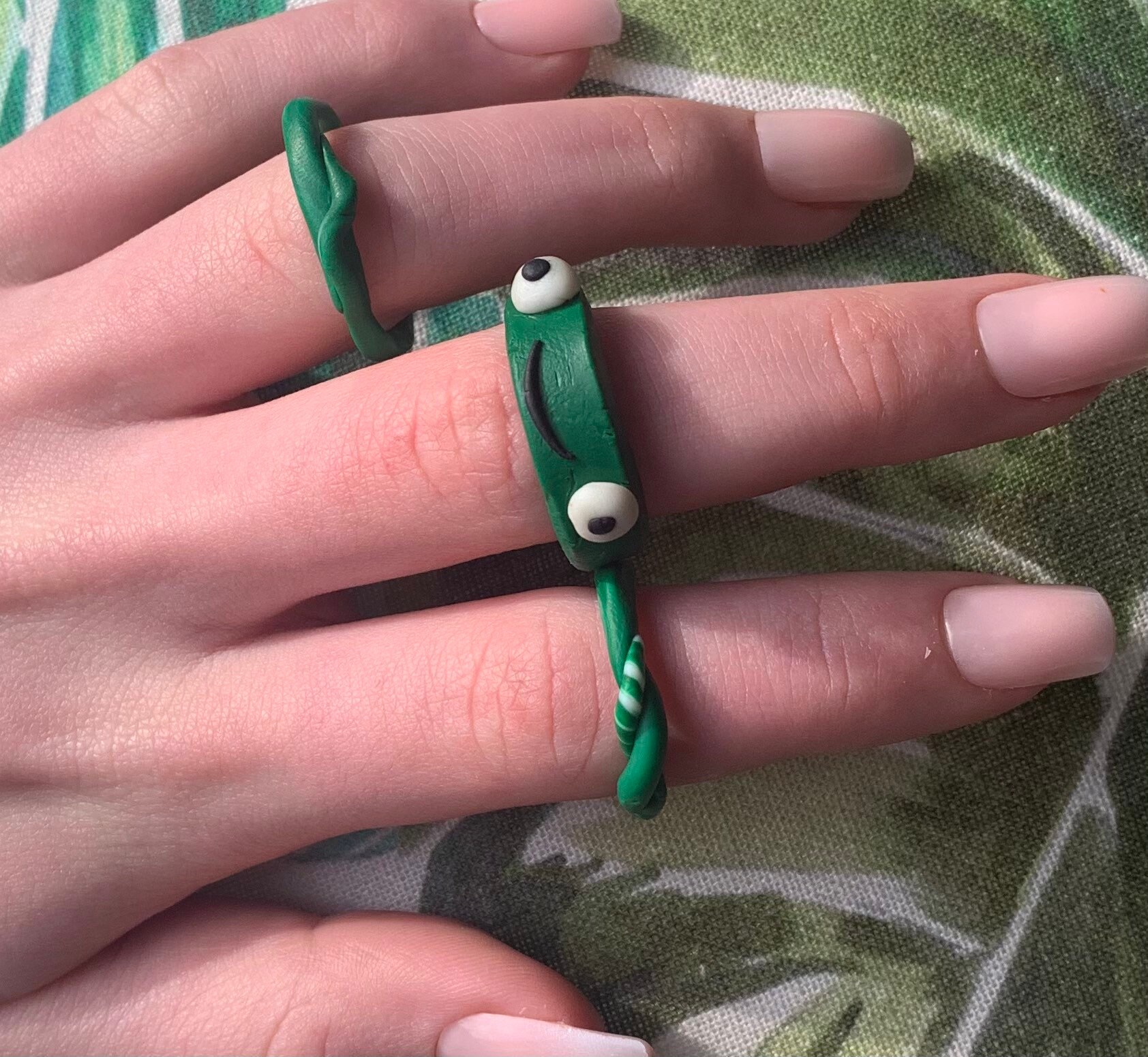 Handmade frog ring set Etsy