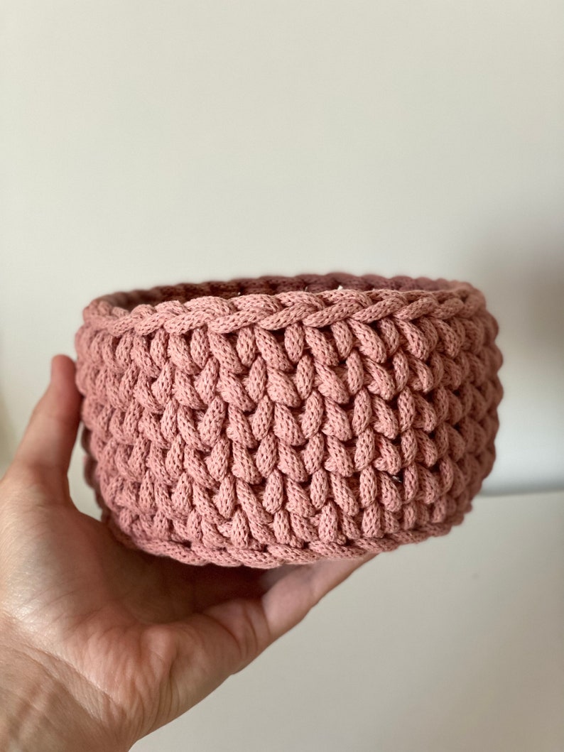 Small Crochet Basket, Storage Basket, Home Décor, Rope Basket, Cord Basket imagem 3