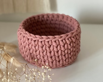 Small Crochet Basket, Storage Basket, Home Décor, Rope Basket, Cord Basket