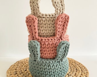 Crochet Easter Bunny Basket, Easter Decor