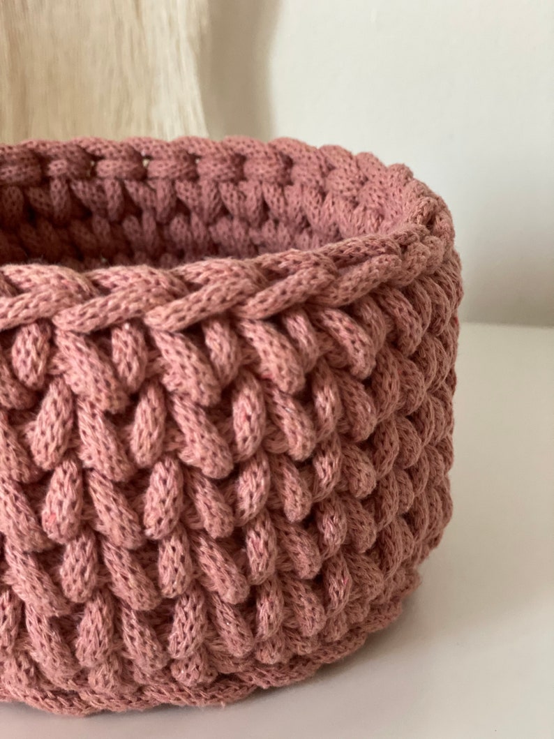 Small Crochet Basket, Storage Basket, Home Décor, Rope Basket, Cord Basket imagem 4