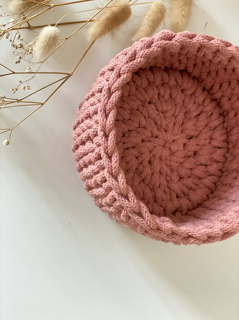 Small Crochet Basket, Storage Basket, Home Décor, Rope Basket, Cord Basket imagem 2