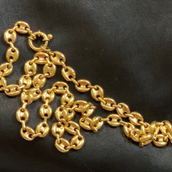 18k yellow gold necklace Coffee Bean chain