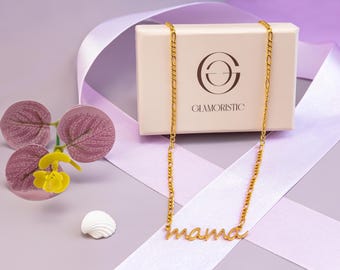 18K Gold Stainless Steel Mama Necklace • 18 inches Mama Necklace • Women Necklace