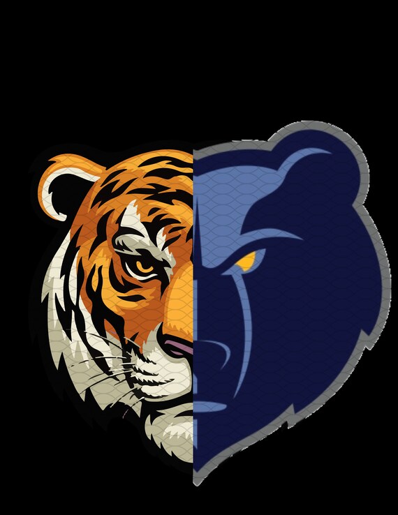 Memphis Tiger/grizzlie Logo Mash Up 4k Transparent PNGSVG Etsy