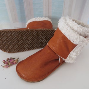 Winter barefoot shoes, barefoot boots, boots, organic leather caramel, color selection possible