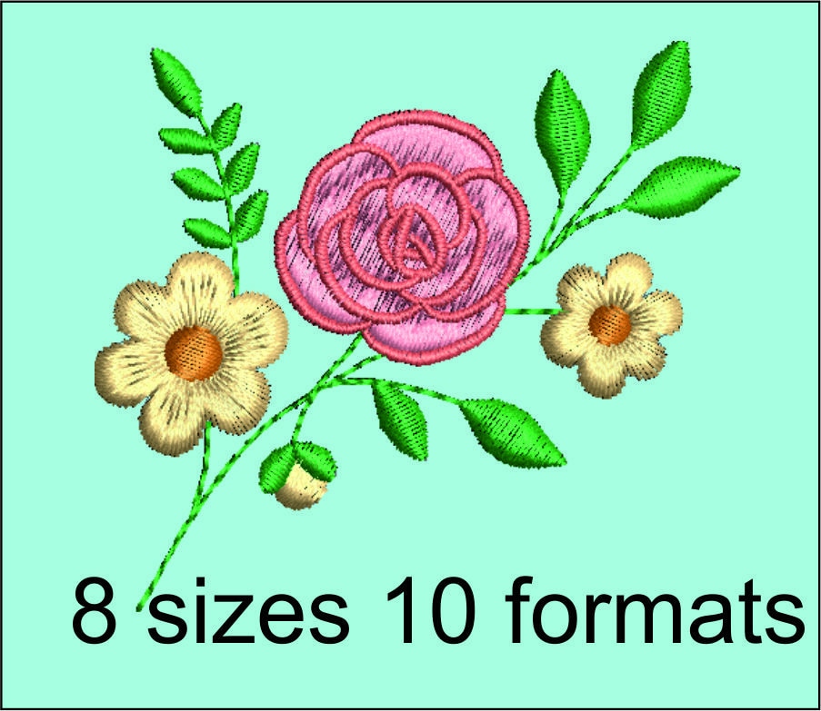AMERI ★ UND FLOWER RAISED EMBROIDERY TOP Modern Hand Embroidery Kit | 4 Inch (10 Cm) Floral Hoop Art