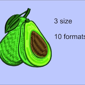 Avocado Stickdatei, 3 Größen