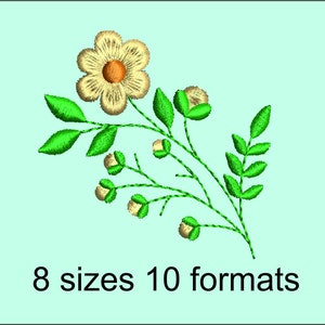 Flowers, Machine Embroidery Design, 8 sizes, 10 formats. Instant Download