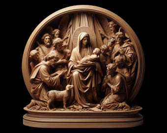 Nativity Scene Laser Engraving File: Christian Artwork (Digital Download)