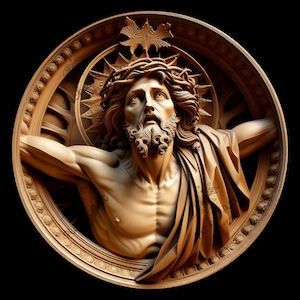 Passion of Christ 3D Illusion Laser Engraving File | Crown of Thorns Laser Cut Design, Lightburn Ready Jesus Picture CO2, Diode, Glowforge