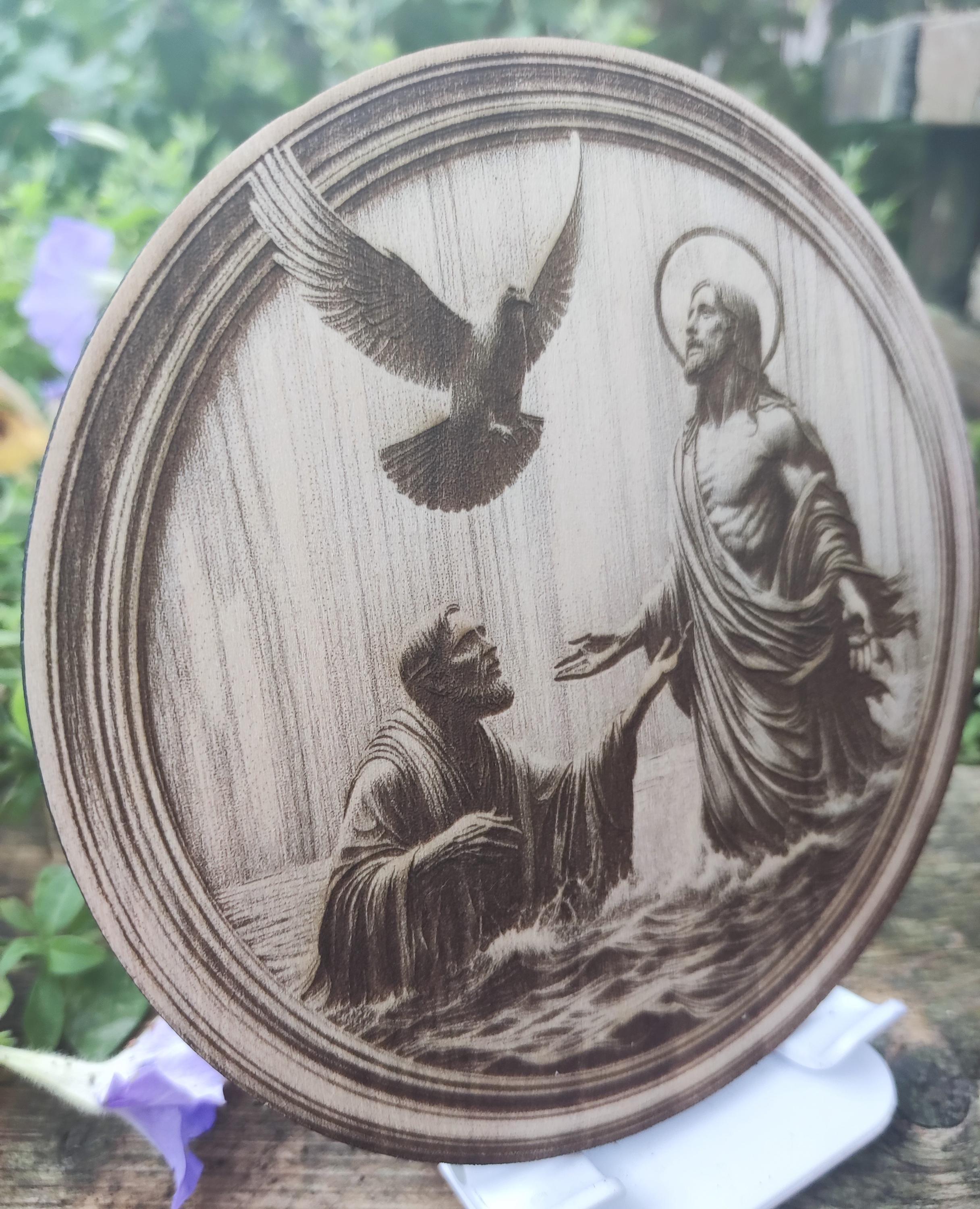 Baptism of Jesus Laser Engraving File: Christian Art (digital Download ...