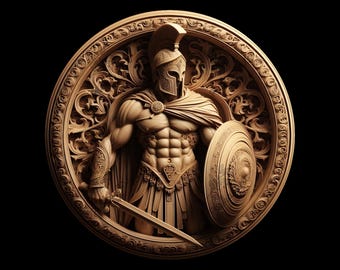 Gladiator 3D Illusion Laser Engraving File: Ancient Warrior Art (Digital Download)