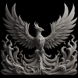 Phoenix 3D Illusion Laser Engraving File – Symbol of Rebirth and Renewal, Mythical Bird, Eternal Firebird CO2, Diode, Glowforge, xTool