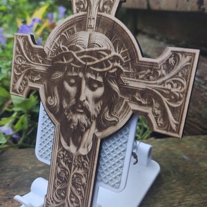 Hi Resolution Laser engraving file of Jesus on the Cross with detailed depiction.