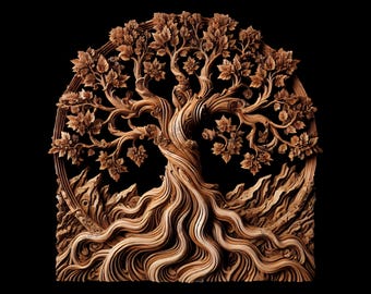 Tree of Life Laser Engraving File: Intricate Nature Pattern (Digital Download)
